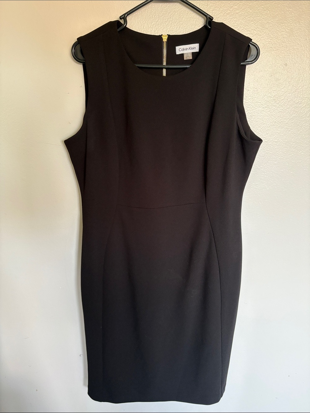 Calvin Klein Black Sleeveless Midi Sheath Dress